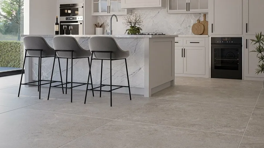 Slate and Concrete Stone-Look Large-Format Tiles