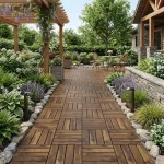 Warm Teak Pathway Outdoor Tiles