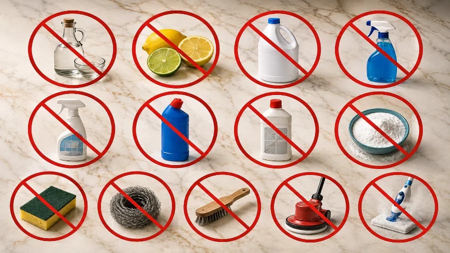 What Never to Use on Marble Floors