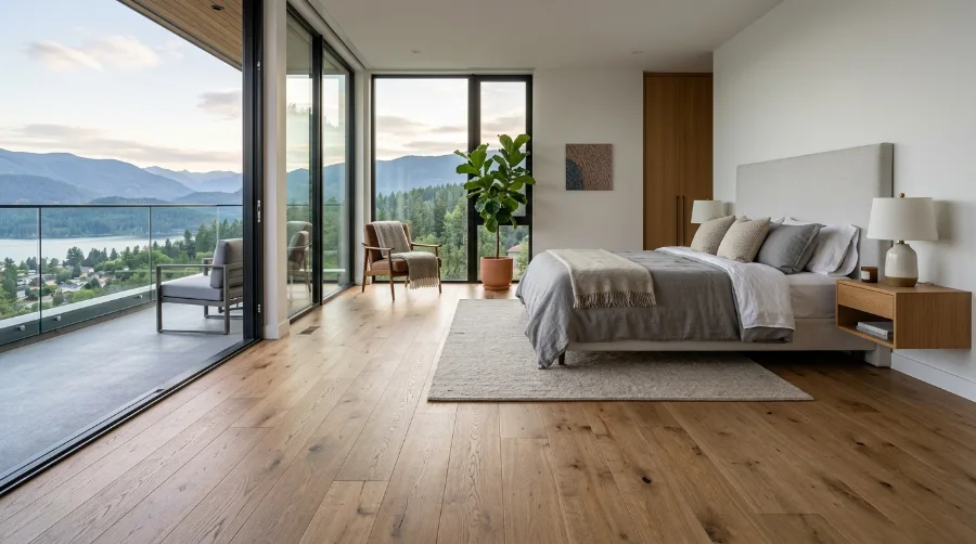 Wide-Plank Engineered Hardwood for Modern Bedrooms