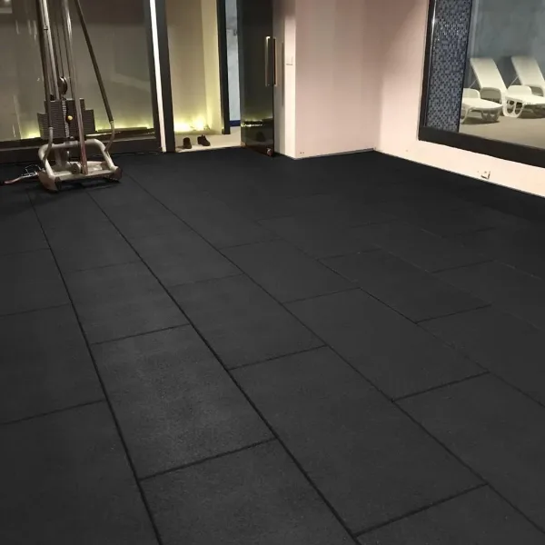 black-tile rubber flooring
