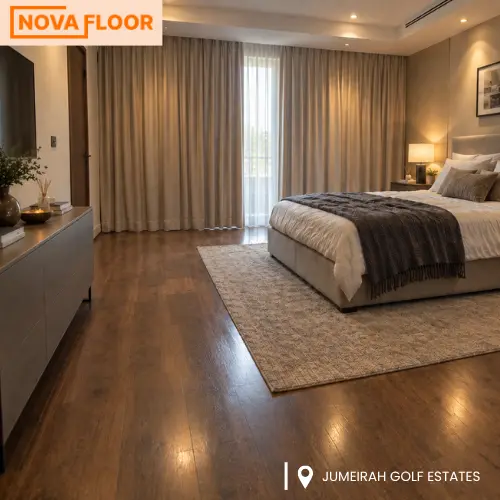 closer preview of our LVT FLooring Project in Jumeirah Golf estate