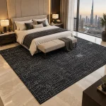 Luxury Polyamide Charcoal Violet Bedroom Carpet