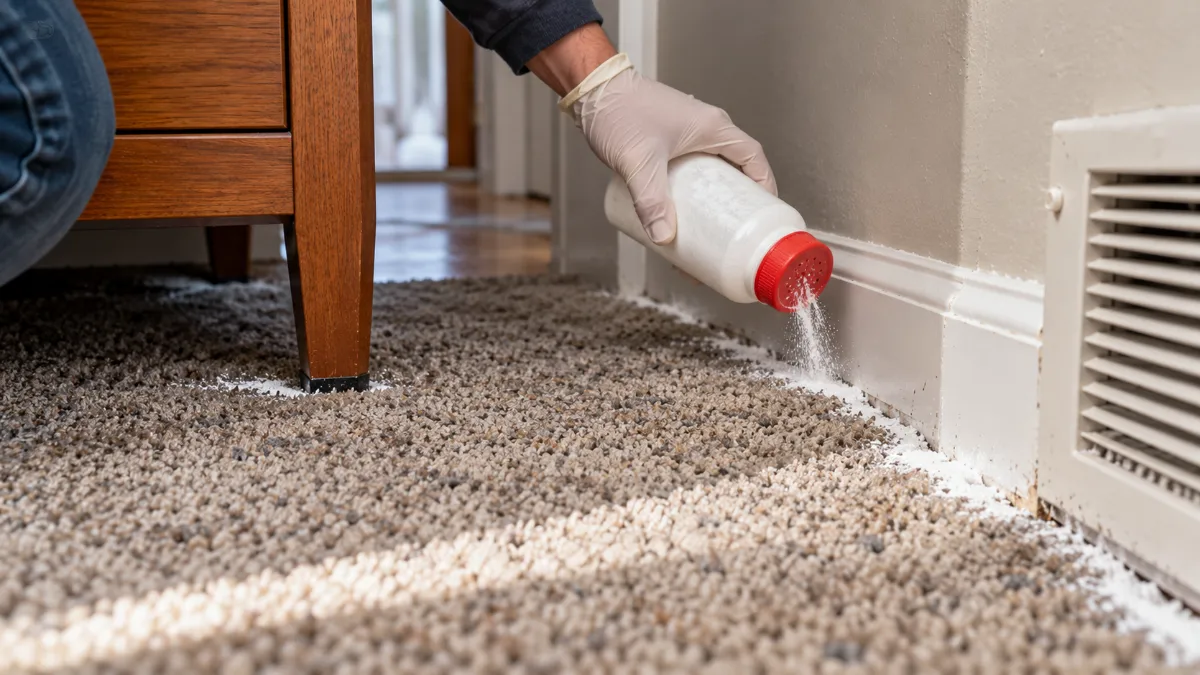 Apply Diatomaceous Earth or Boric Acid in Cracks and Voids
