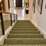 Contemporary Woven Olive Stair Carpet