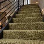 Contemporary Woven Olive Stair Carpet