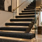 Deep Charcoal Ribbed Stair Carpet
