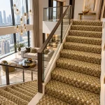 Intricate Textured Stair Carpet