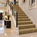 Intricate Textured Stair Carpet
