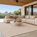 Off-White Outdoor Carpet Rug