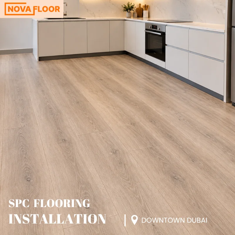 SPC Flooring Installation Project – Modern Kitchen, Downtown Dubai 2