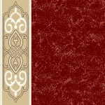 textured maroon-red geometric and floral carpet