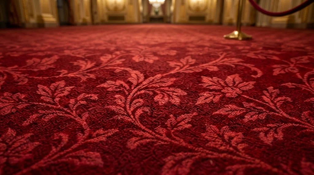 floral red carpet in Dubai