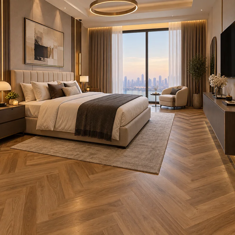 high quality bedroom Herringbone Flooring