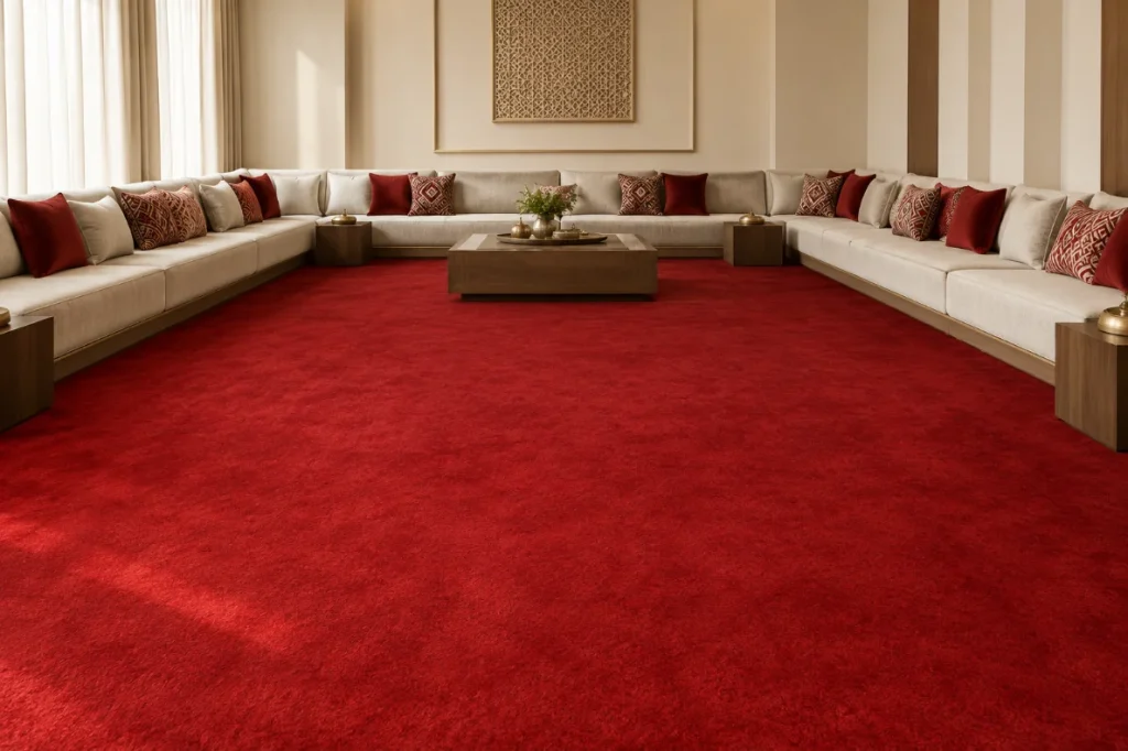 red carpet for Arabic Majlis in Dubai