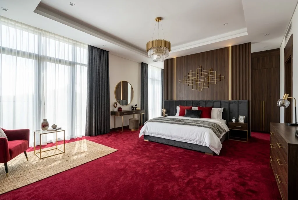 red carpet for a villa bedroom in Dubai