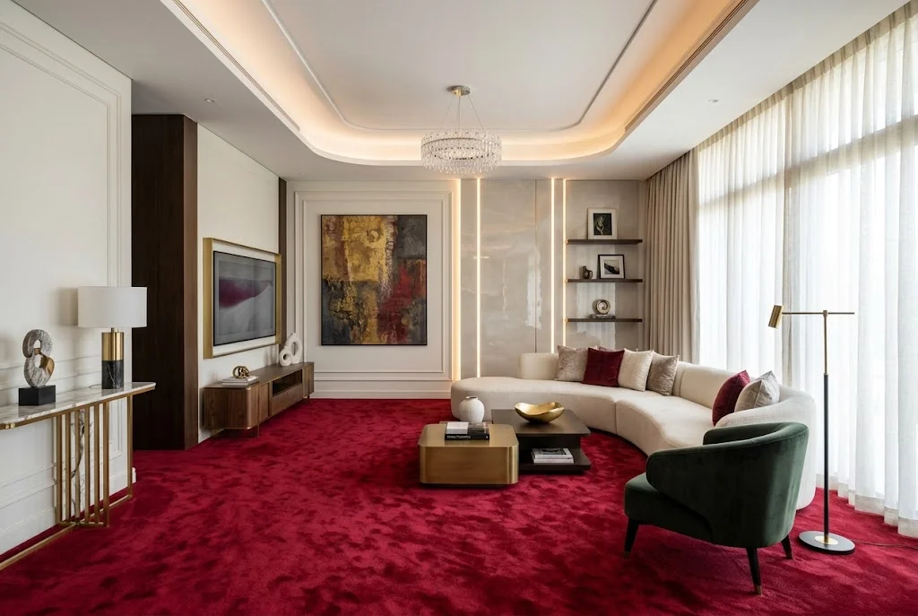red carpets for a Villa living room in Dubai